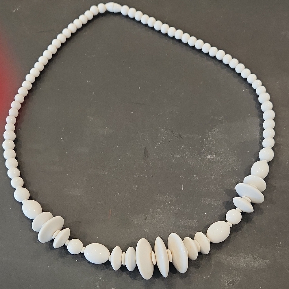 Elegant White Beaded Necklace